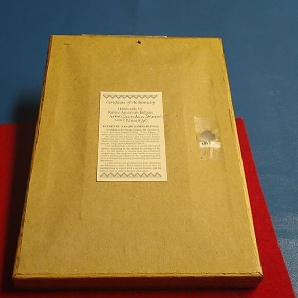 Navajo Sand Painting by Sandra Thomas Wooden Frame Native American Art - Picture 5 of 10